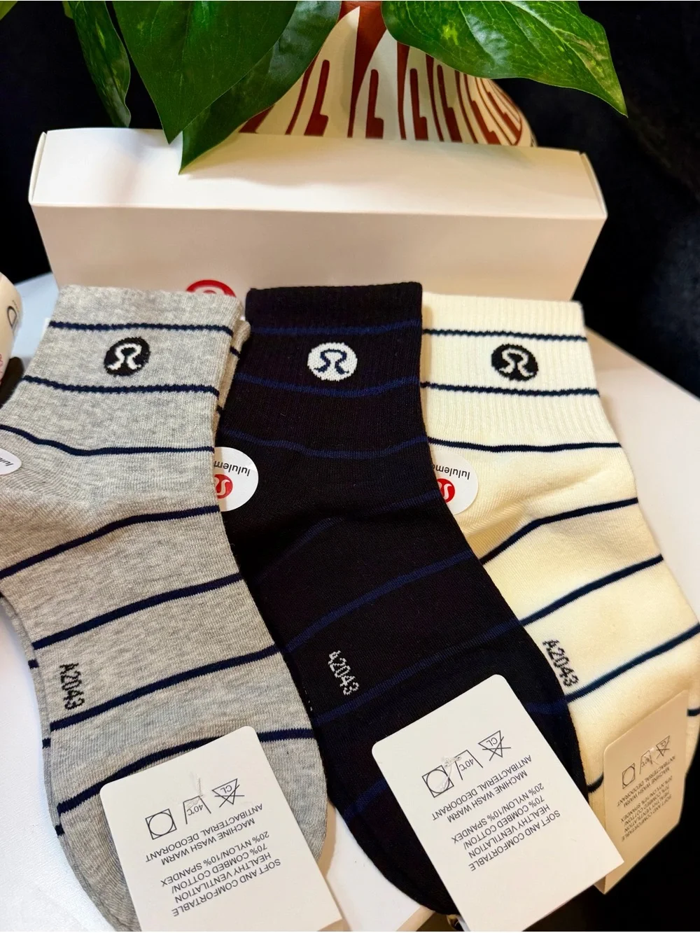 LULULEMON athletica Ankle Stripe Socks Set of 3